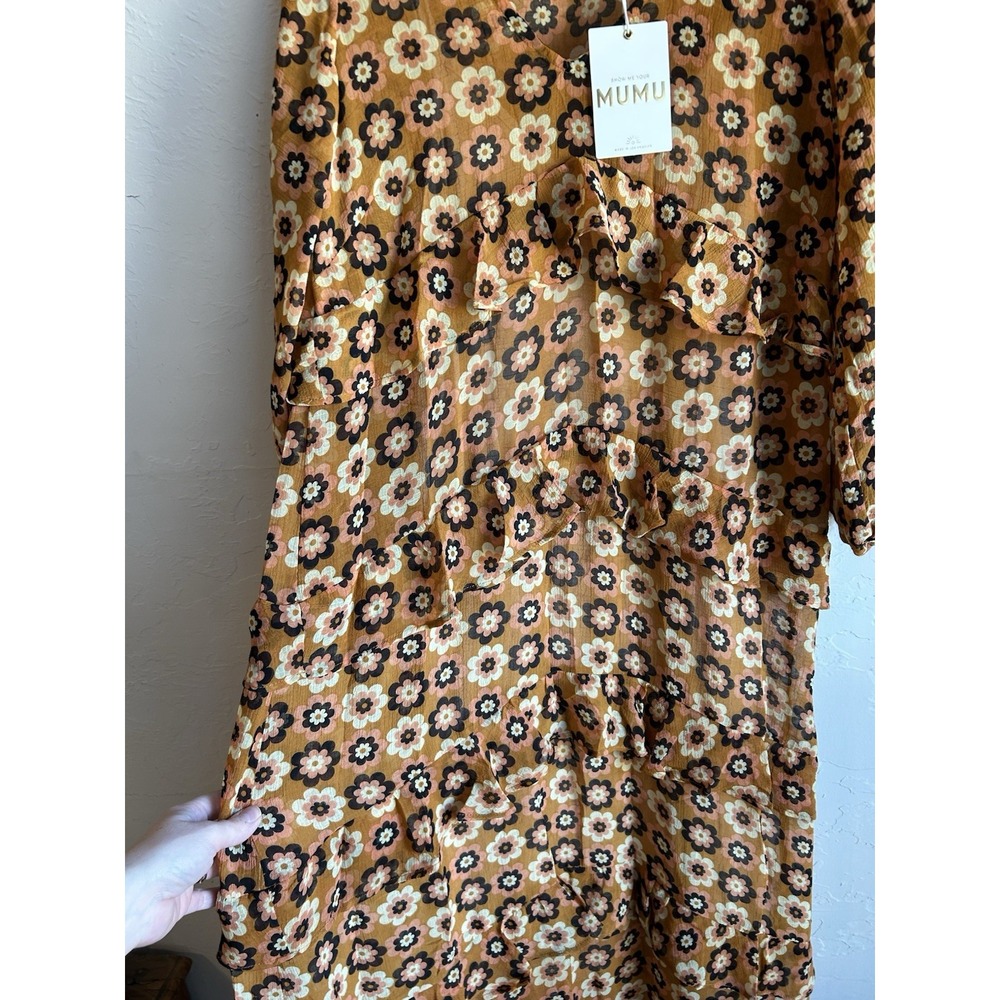 Show Me Your Mumu Fleetwood Maxi Dress M NWT Retro Floral Hippie Tiered Ruffle - Picture 6 of 7